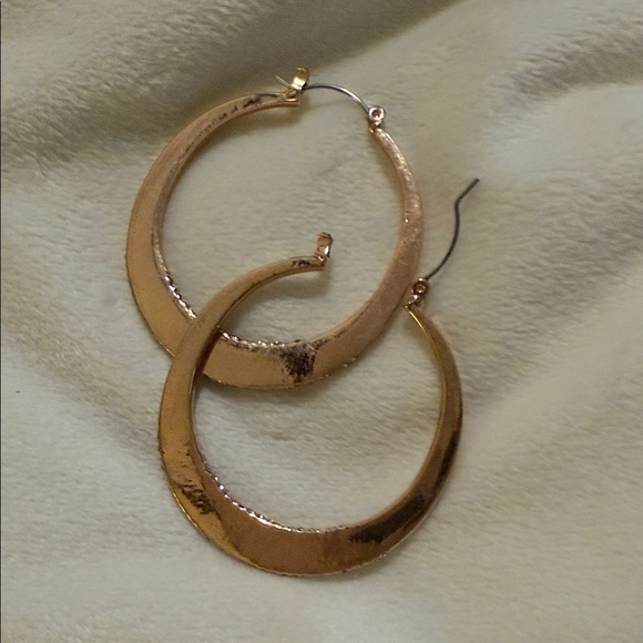 3/$20 Gold Hoop Earrings with  Rhinestone Accents - Picture 3 of 4